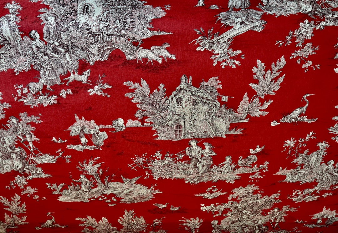 Toile De Jouy French Country Style Fabric - Etsy