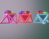 3d print ready file(stl x3d format)- Upside down triangular based pyramid planter