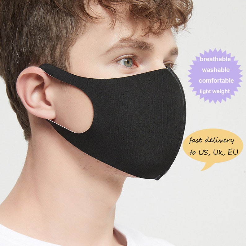 5PACK Black Face Mask for Men Mesh Cool Mask Summer Workout Etsy