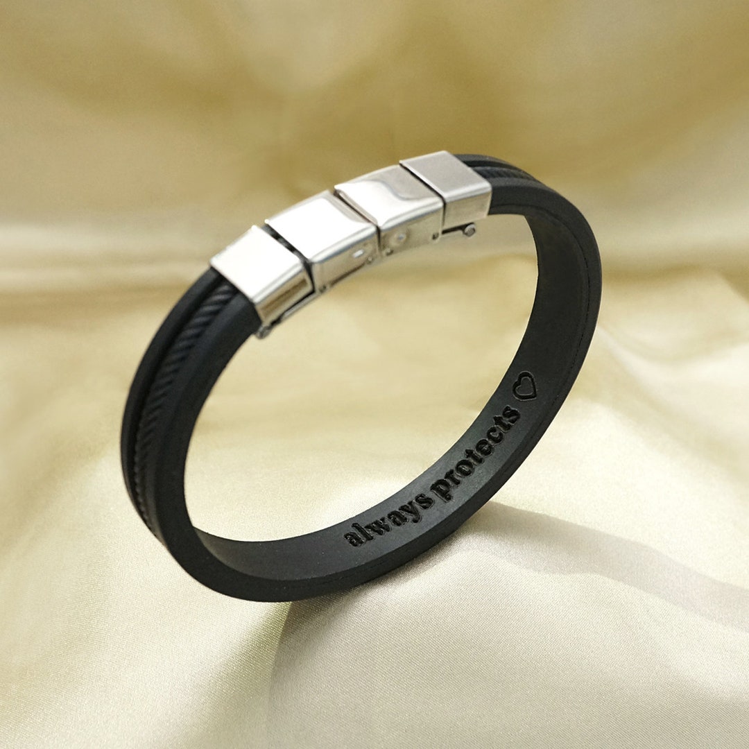 Custom Black Silicone Bracelet/wristband Waterproof Sports Etsy