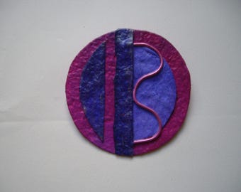 Carry a piece of art with you: unique necklace made of handmade paper.