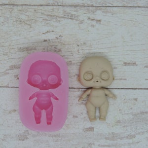 Silicone mold of doll size 4,2х2,4 cm Doll mold for clay Miniature puppet mold Silicone Mold cup decorating