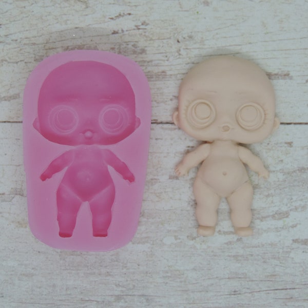 Silicone mold of doll size 6,1х4 cm Doll mold for clay Miniature puppet mold Silicone Mold cup decorating