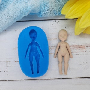 Silicone mold of doll size 4,5х2 cm/1,77х0,8 inch Doll mold for clay Miniature puppet mold Silicone Mold for resin
