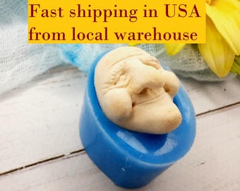 Stampo in silicone Vecchio viso/strega dimensioni 2,4х2,7 cm/0,94 x 1 pollice per argilla Perfetto per lavoretti di Halloween e fai da te con consegna da un magazzino negli Stati Uniti