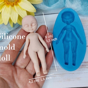 Silikonform Puppe Größe 9х4,2 cm/ 3,5х1,6 inch für Polymer Clay, Resin, Fondant, Schokolade und Zuckermastix Silikonform Becher zum dekorieren