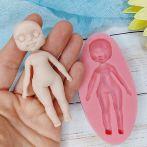 Stampo in silicone a forma di bambola (ROSSO) dimensioni 8,8х4,5 cm/3,5х1,7 pollici per pasta polimerica, fondente, cioccolato e mastice di zucchero Stampo in silicone per decorare tazze