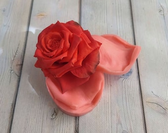 A Rose petal silicone veiners, Rose petal silicone mold, Polymer clay molds, cold porcelain, Sugar flowers veiners, Sugarcraft Mold