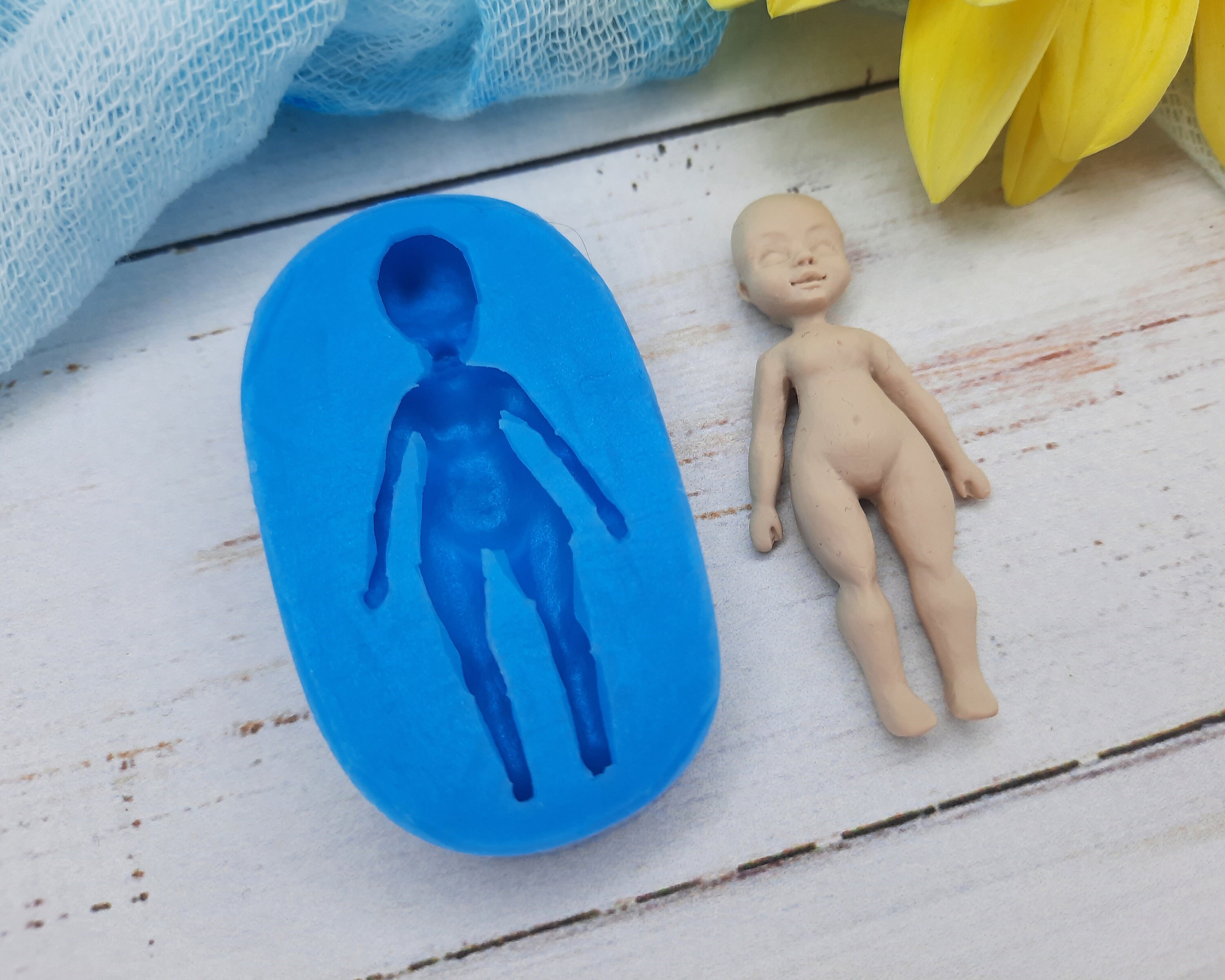Silicone mold of doll size 45х2 cm/177х08 inch Doll mold Etsy