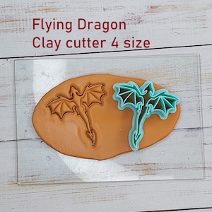 Flying Dragon polymer clay cutters size 5-65 cm/1,9 -2,5 inch Polymer Clay Earrings Dragon Cutters Polymer clay tools Christmas Clay cutters