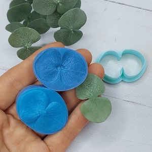 Set of Eucalyptus silicone mold & clay cutter size 3,8x2,5 cm /1,5x0,9 inch Eucalyptus Mold + Cutter Polymer clay tools Leaf mold and cutter