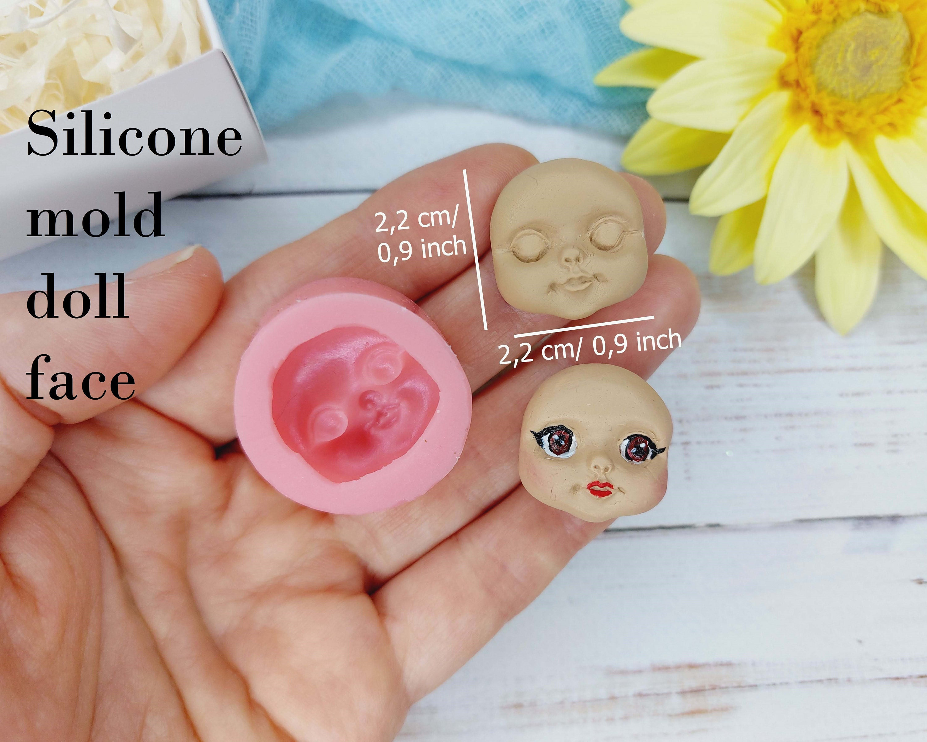 Silicone Mold Doll Face (RED) Size 2,2х2,2 Cm/ 0,9х0,9 Inch