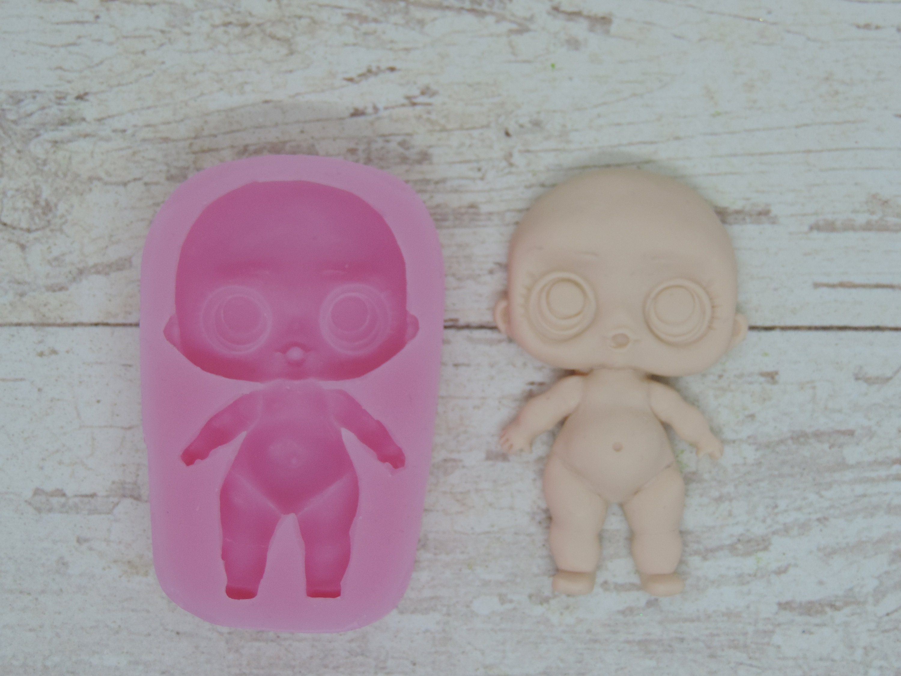 Silicone mold of doll size 74х42 cm Doll mold for clay Etsy