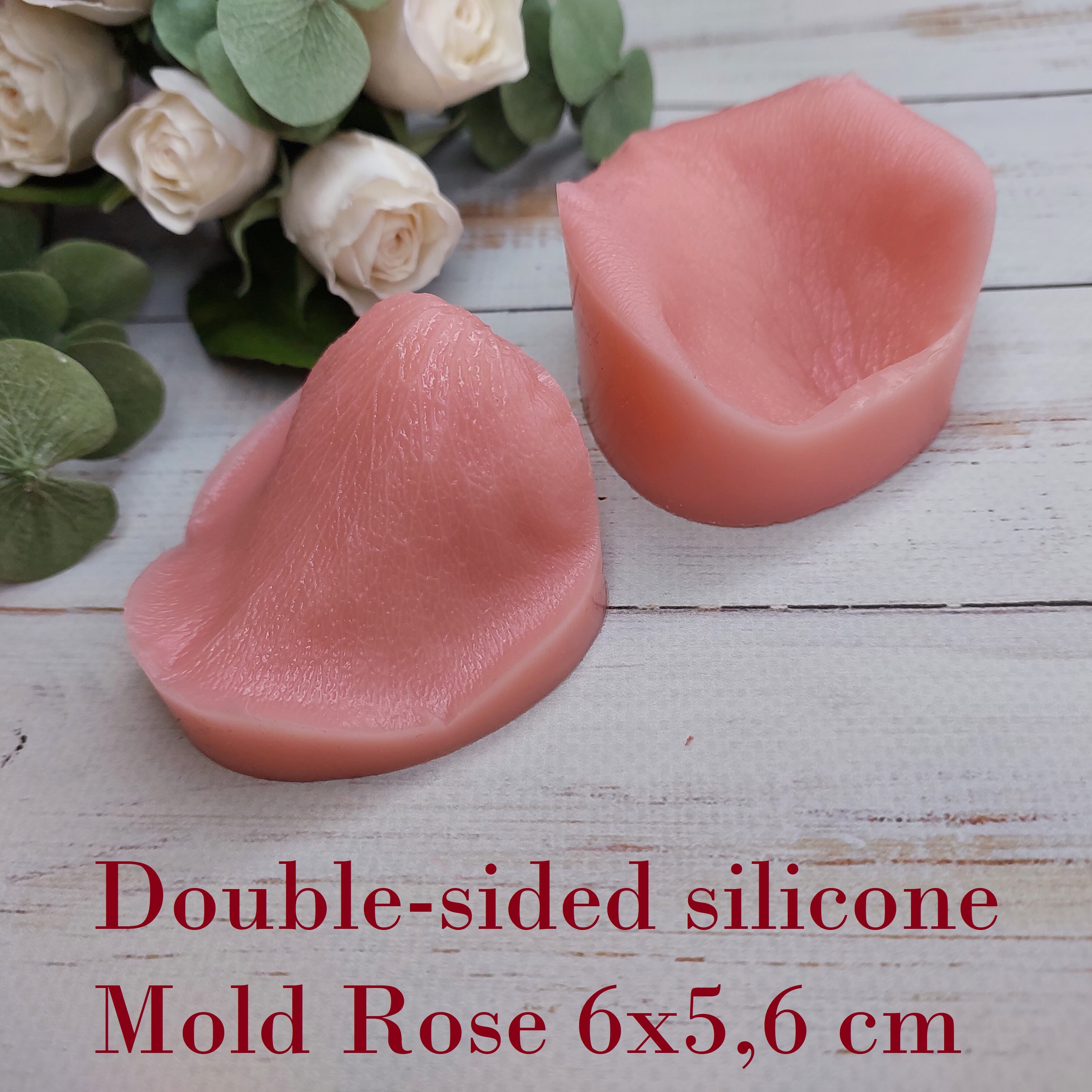 A double-sided Silicone molds Rose petal and Catters for clay and cold porcelain, Rose petal veiners, Sugar flower veiners, Sugarcraft Molds