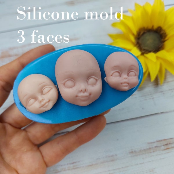 Silicone mold 3-faces size from 2,5x2,5 to 2,8х3,7 cm/0,98x0,98 to 1,1x1,45 inch for polymer clay chocolate and mastic Mold cup decorating 2
