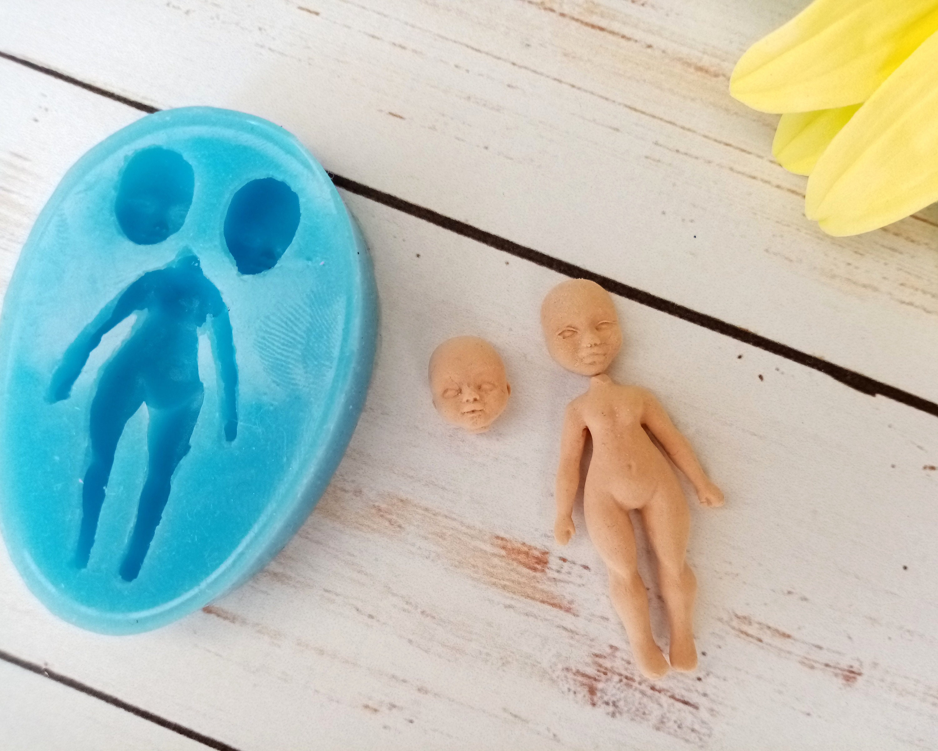 Doll Silhouette 3 Cavities - Silicone Mold –