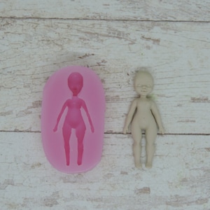 Silicone mold of doll size 4,5х2 cm Doll mold for clay Miniature puppet mold Silicone Mold cup decorating