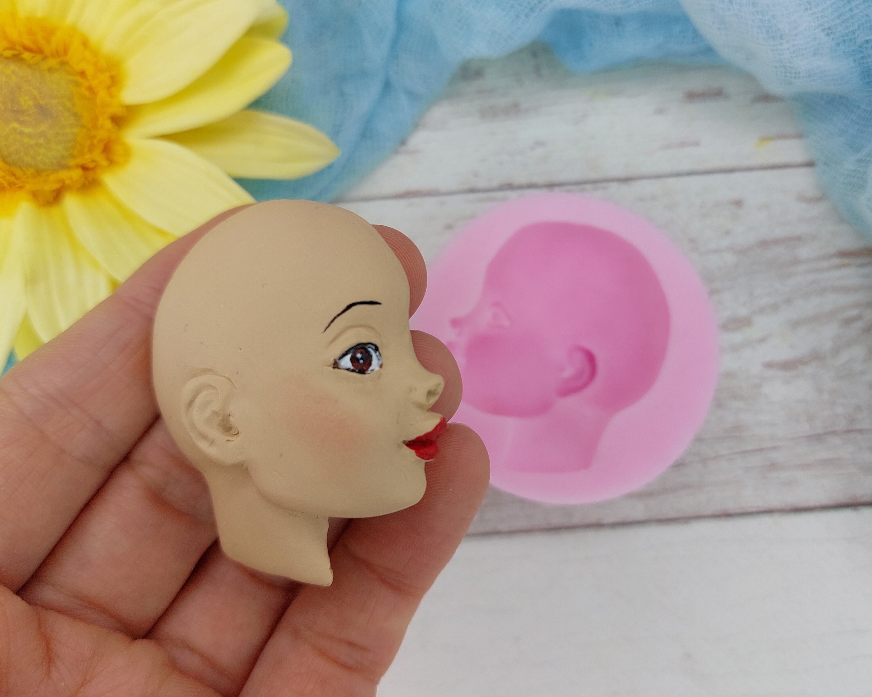 Famous Doll Face Silicone Mold (MEASUREMENTS SECOND PICTURE/NO RETURNS) By  Oh! Sweet Art