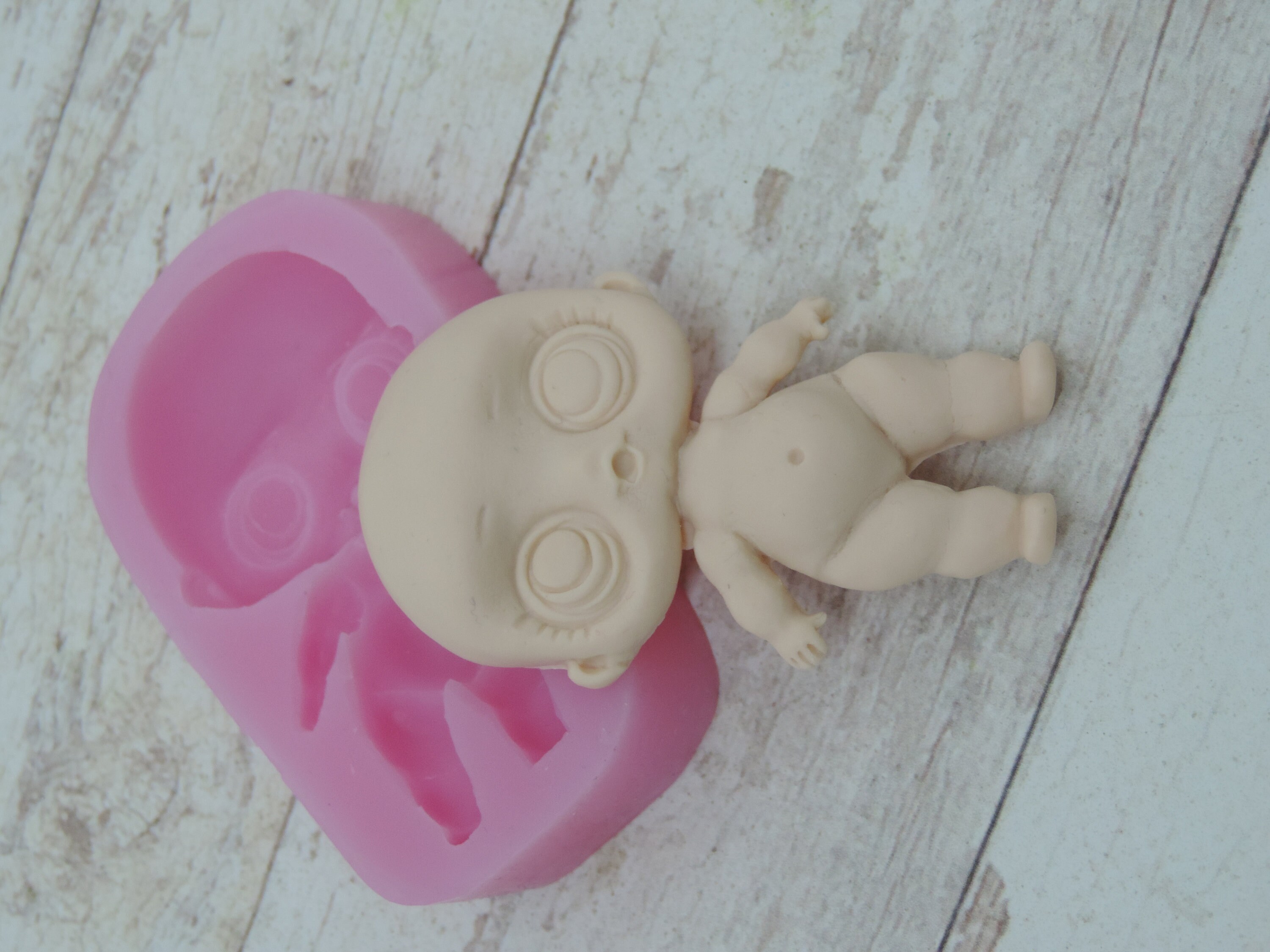Silicone mold of doll size 74х42 cm Doll mold for clay Etsy