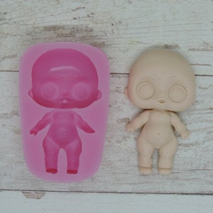 Silicone mold of doll size 7,4х4,2 cm Doll mold for clay Miniature puppet mold Silicone Mold cup decorating