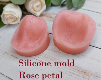 A 2-sided Silicone mold small Rose petal and Catters for clay and cold porcelain, Rose petal veiners, Sugar flower veiners, Sugarcraft Molds