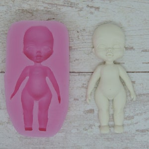 Silicone mold of doll size 7,5х3,5 cm Doll mold for clay Miniature puppet mold Silicone Mold cup decorating