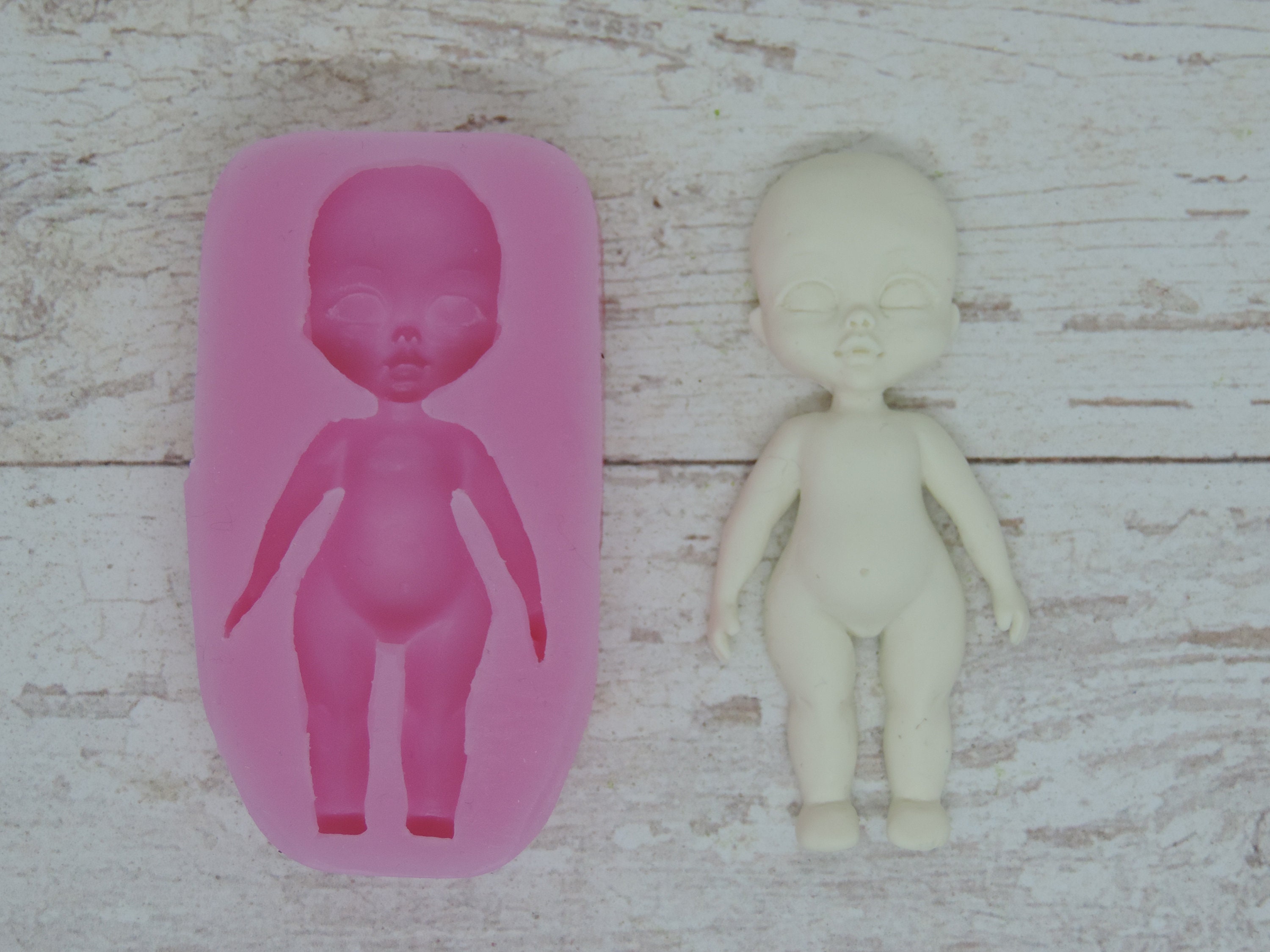 Silicone Baby Doll Face Mold With Ears, Head Doll Silicone Mold