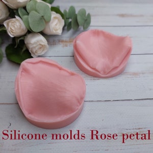 A 2-sided Silicone molds Rose petal and Catters for clay and cold porcelain, Rose petal veiners, Sugar flowers veiners, Sugarcraft Molds