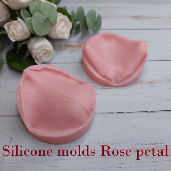 A 2-sided Silicone molds Rose petal and Catters for clay and cold porcelain, Rose petal veiners, Sugar flowers veiners, Sugarcraft Molds