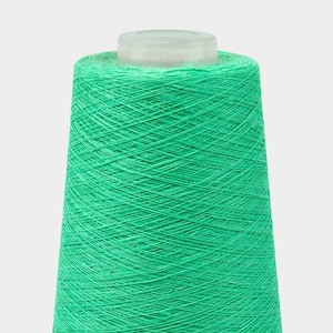 100% linen yarns, 500g ( 17.6oz ) cones | neon green color 9(3) | dyed linen yarns | made by Siulas