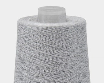 100% linen yarns, 500g ( 17.6oz ) cones | light grey color 7(11) | dyed flax yarns | single or twisted | made by Siulas