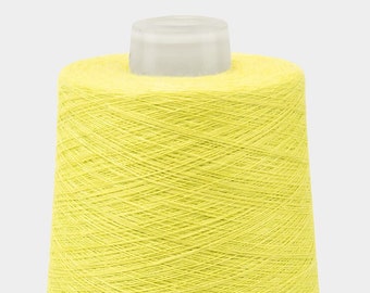 100% linen yarn, 500g ( 17.6oz ) cone | neon yellow color | dyed flax thread | single or twisted | made by Siulas