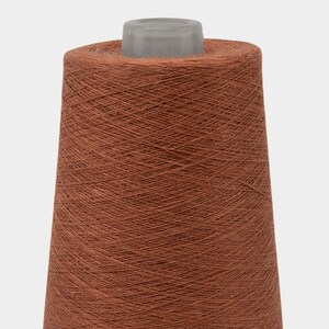 100% linen yarns, 500g ( 17.6oz ) cones | brick red color 10(5) | dyed flax yarns | made by Siulas