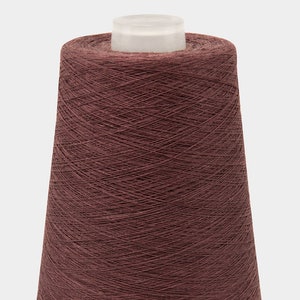 100% linen yarns, 500g ( 17.6oz ) cones | rasin brown 3(6) | dyed flax yarns | made by Siulas