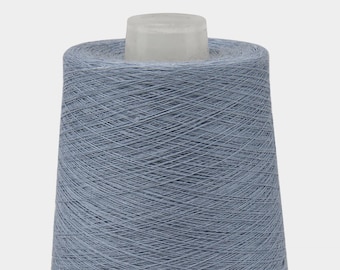 100% linen thread, 500g ( 17.6oz ) cones | greyish-blue color | dyed flax yarn | single or twisted | made by Siulas, Lithuania