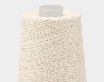 100% linen thread, 500g ( 17.6oz ) cones | cream color | dyed flax yarn for crochet, knitting, needlepoint, weaving