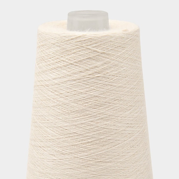 Hilo de lino 100%, conos de 500 g (17,6 oz) / color crema / hilo de lino teñido para crochet, tejido, bordado, tejido
