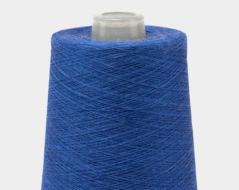 100% linen yarn, 500g ( 17.6oz ) cones | blue color | dyed flax thread | single or twisted | made by Siulas, Lithunia