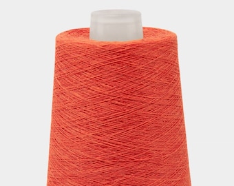 100% linen yarn, 500g ( 17.6oz ) cones | flame red color 10 | dyed flax thread | linen yarn knitting, crochet, weaving