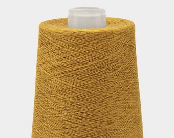 100% linen yarn, 500g ( 17.6oz ) cone | golden ocher color 6(11) | dyed flax thread | 1-ply, 2-ply, 3-ply, 4-ply