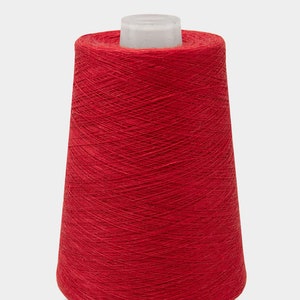 100% linen thread, 500g ( 17.6oz ) cones | red color | dyed flax yarns for crochet, knitting, weaving, needlepoint
