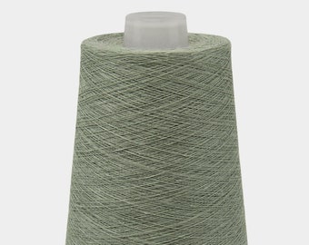 100% linen yarn, 500g ( 17.6oz ) cone | antique green color | dyed flax threads | 1-ply, 2-ply, 3-ply and 4-ply | made by Siulas, Lithuania