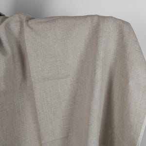 Heavy weight linen fabric, natural grey color, from undyed 100% flax yarn, 245 gsm, by the yard or meter, Lithuanian linen