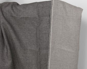 Leinen schwarz kariertes doppelseitiges Gewebe | Reiner Leinenstoff | Breite 150 cm (59") | Gewicht 215 g/m2 (6.34 oz/yd) | Hergestellt von Siulas, Litauen