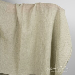 Green linen cotton fabric, washed | Linen Cotton Fabric | Width 145cm ± 5% | Weight± 130g / m2 | Made by Siulas, Lithuania