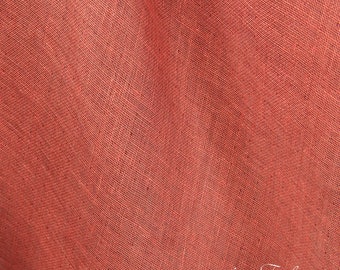 Red double sided linen fabric | Pure Linen Fabric | Width 150cm (59) | Weight 130g / m (3.83oz / yd) | Made by Siulas, Lithuania