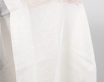 Transparent 100% linen fabric in off-white | gauze linen| loose weave | Width 150cm (59″) | Weight 110gsm | by the yard or meter