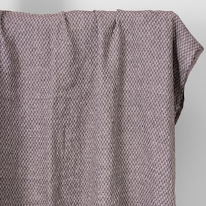 Linen violet chess fabric | Washed linen fabric | Width 140cm (55&quot;) ±5 % | Weight ±230g / m2 (6.78oz / yd) | made by Siulas, Lithuania