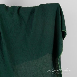 Bluish green linen fabric | Washed linen fabric | Width 145 cm (57&quot;) ±5 % | Weight ±170 g/m2 | Made by Siulas, Lithuania