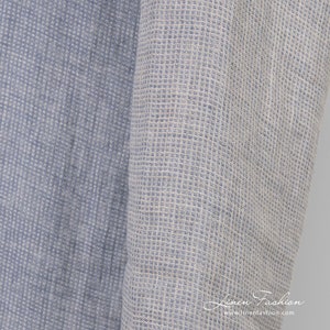 Bluish linen fabric | Washed Linen Fabric | Width 140cm(55&quot;) ± 5% | Weight ± 260g / m (7.67oz / yd) | Made by Siulas, Lithuania
